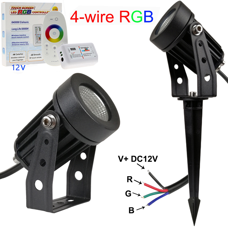 Wired Pathway Light - RGB 4-Draht COB Garten-Rasenlampe mit Fernbedienung,
