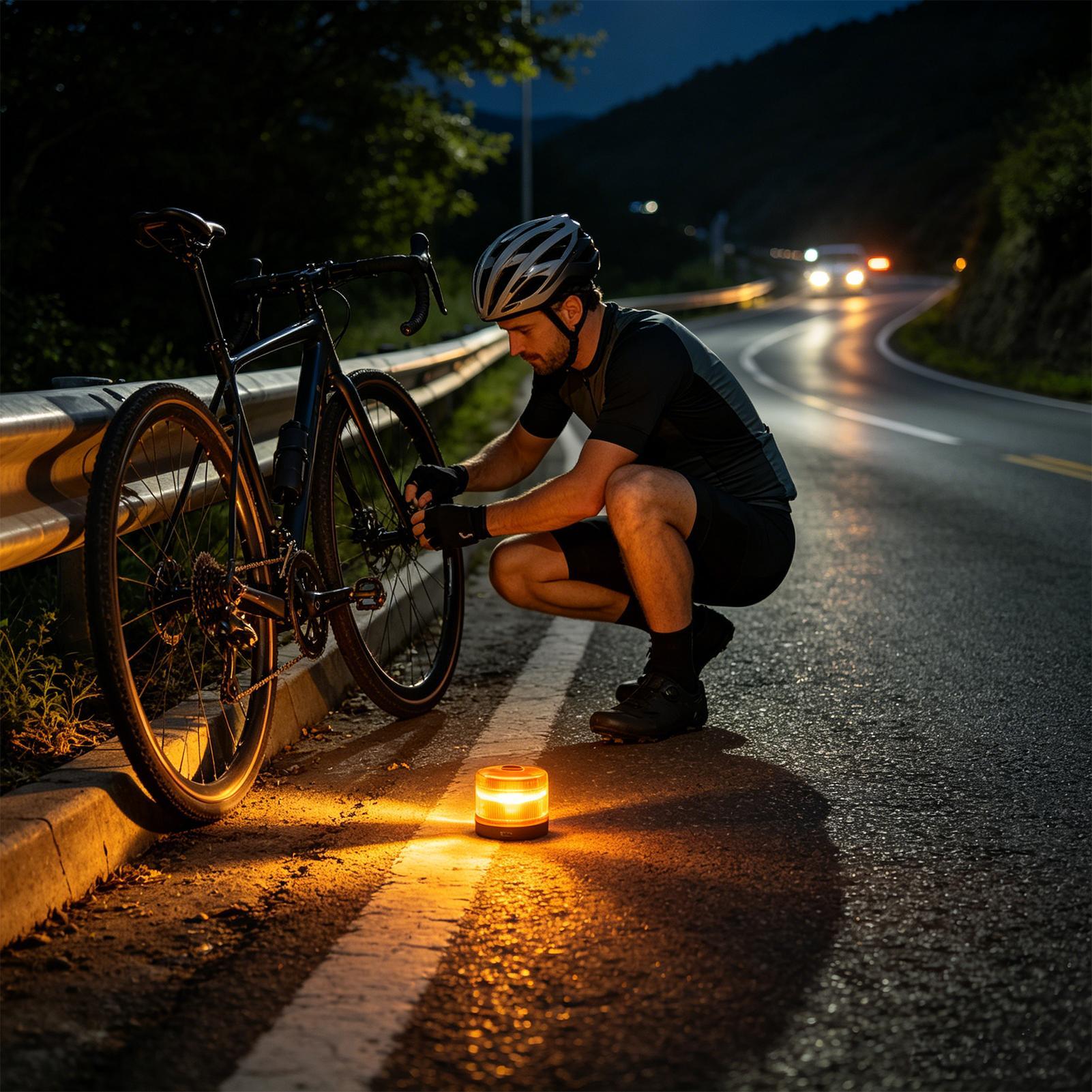 Outdoor Lighting Beacon - LED-Warnleuchte, bernsteinfarben, mit Magnetfuß, Stroboskoplicht für