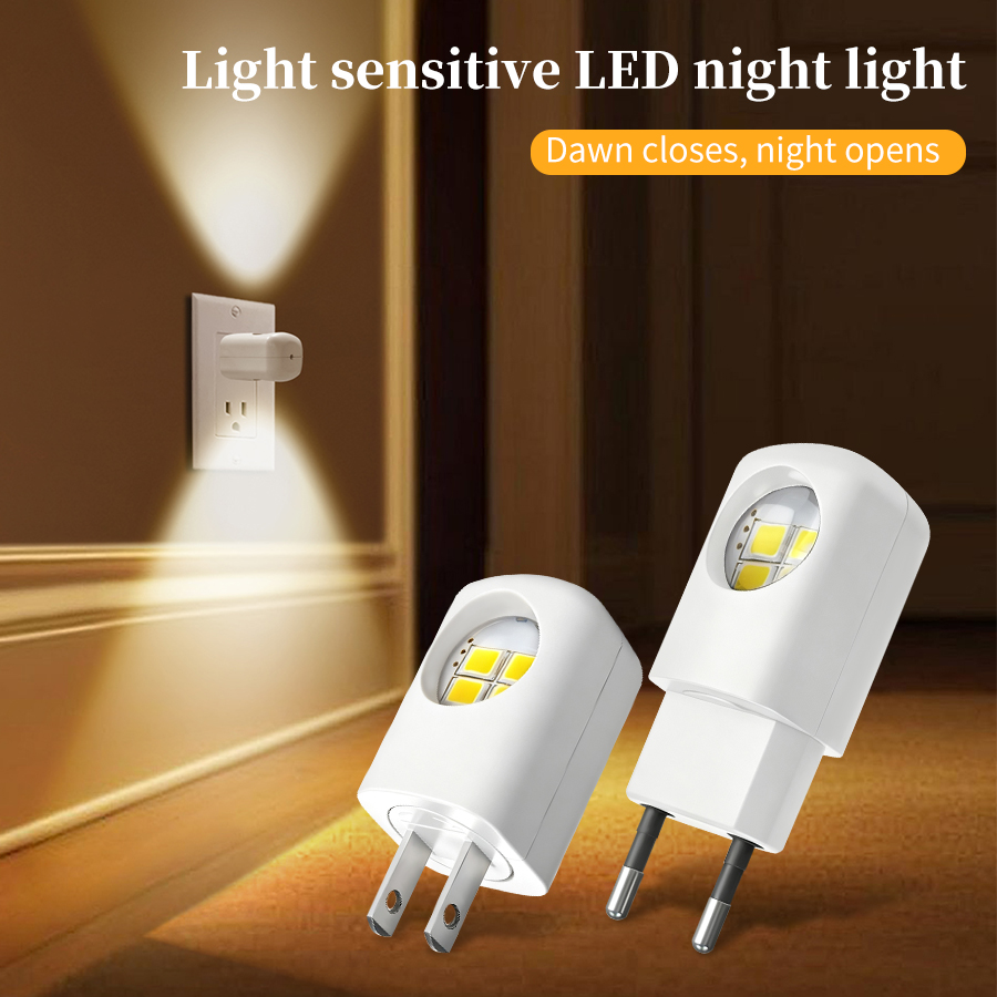 Dusk To Dawn Bulb - Automatische Ein-/Aus-Nachtlampe mit EU/US-Stecker, LED-Nachtlicht mit