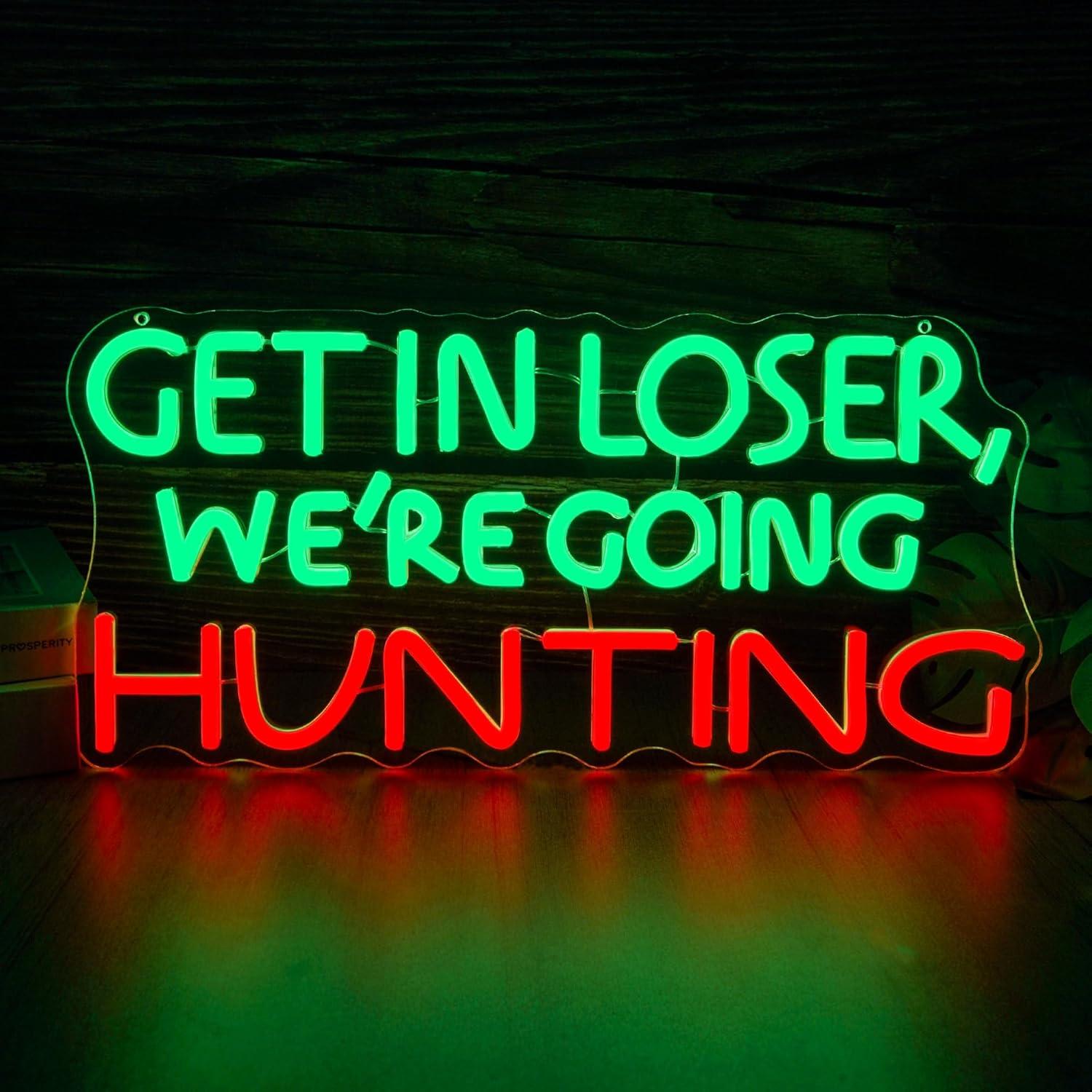 Wall Lighting Outdoor - Lustiges Jagd-Neonschild LED-Licht Hirschjäger-Dekoration Dimmbar USB-Betrieben