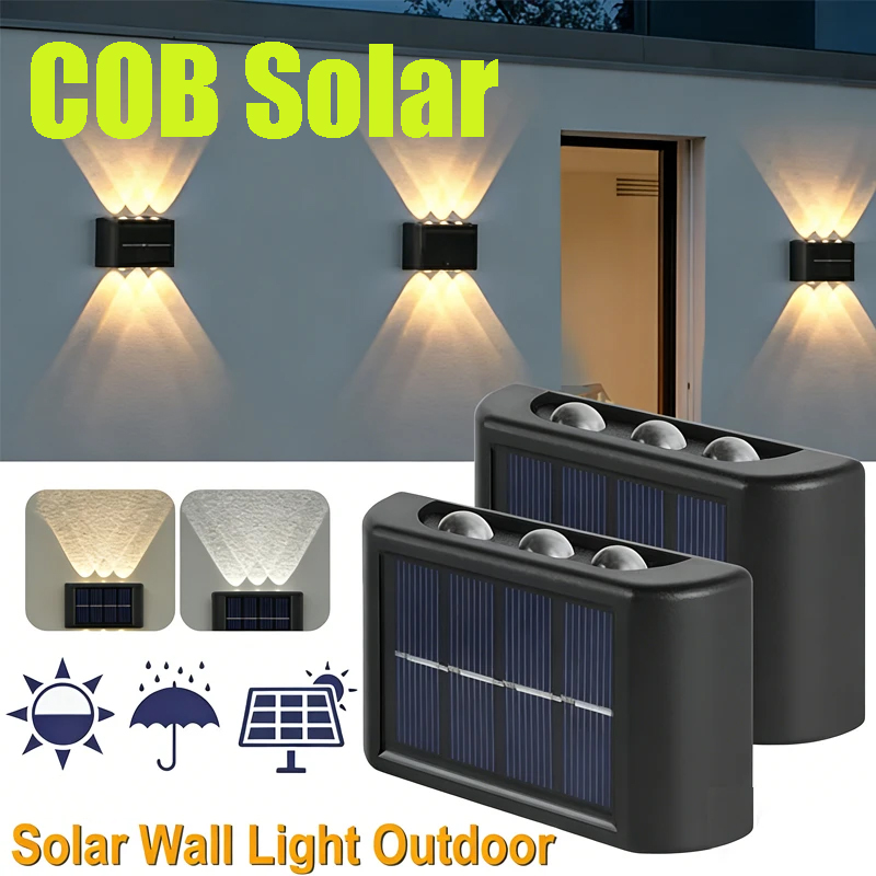Wall Lighting Outdoor - COB Solar-Wandleuchte für Außenbereich, Wasserdichte Solarleuchten