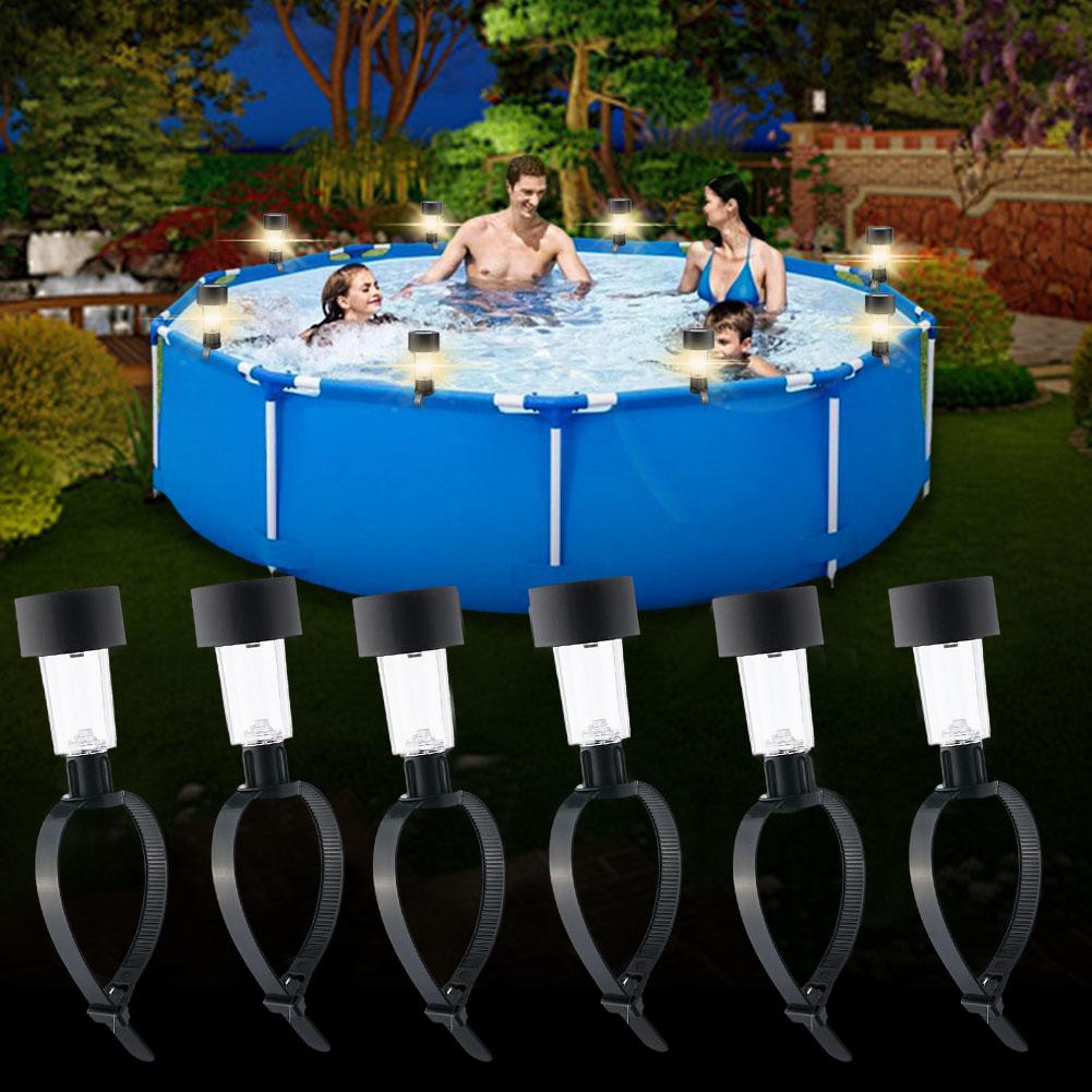 Outdoor Lighting Ground - Solarbetriebene LED-Poolbeleuchtung Wasserdichte Außen-Hängelampe für Aufstellpools