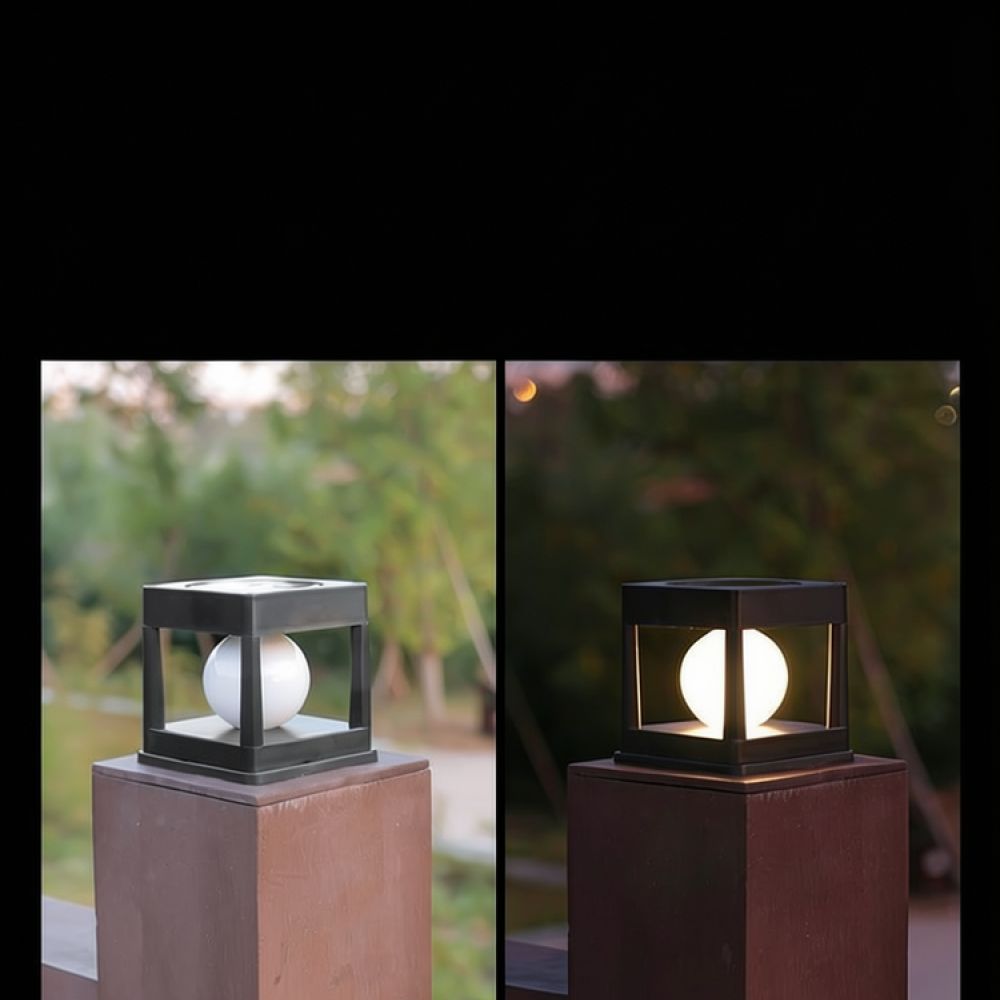 Outdoor Yard Lighting Fixtures - Solar-LED-Säulenleuchte für den Außenbereich, wasserdichte Gartenpfostenlampe