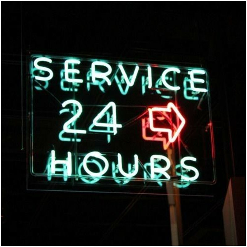Outdoor Lighting Restaurant - Service 24-Stunden-Leuchtreklame aus Glas für Wanddekoration
