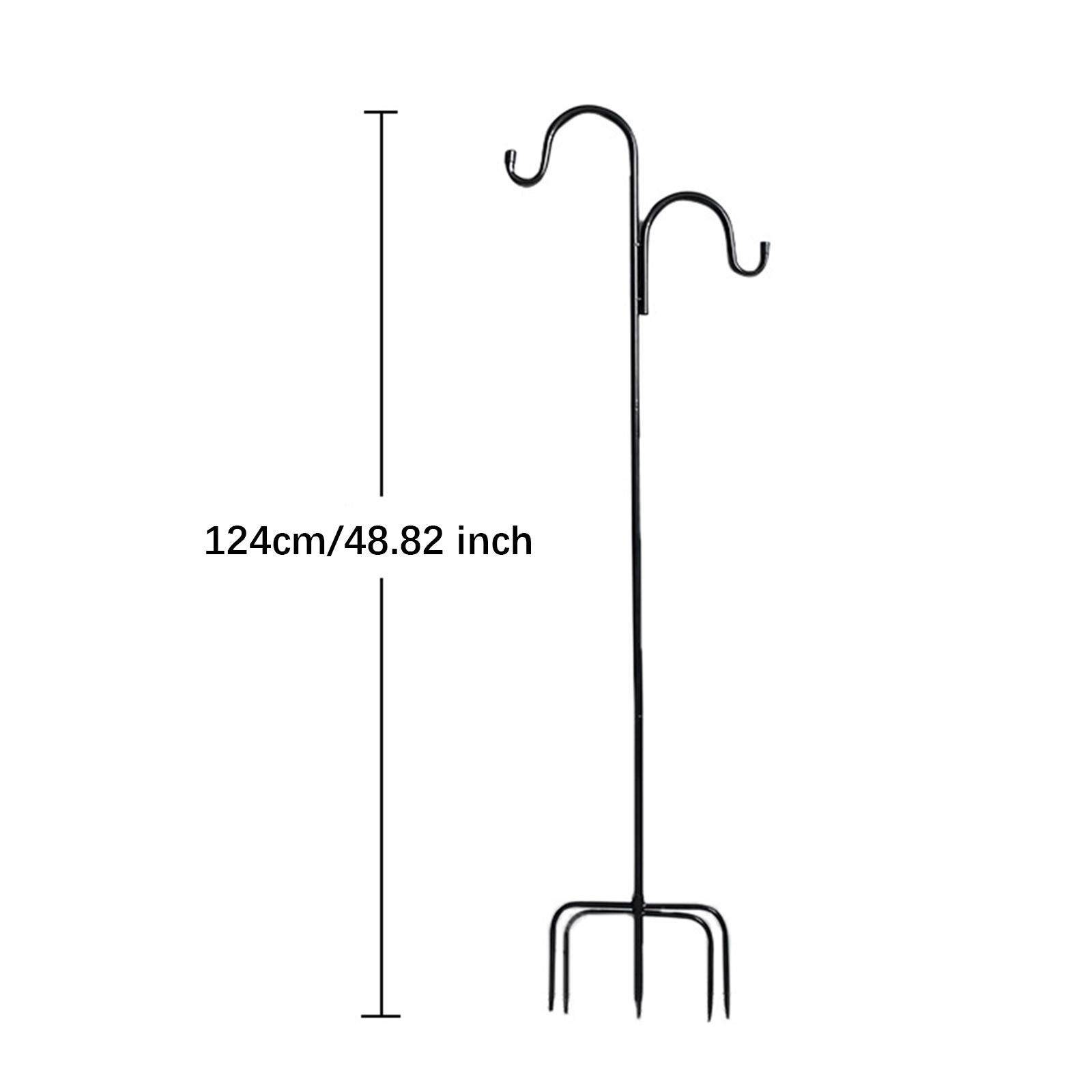 Outdoor Lighting Poles - Schwarze Schäferhaken-Vogelfutterstange für Solarleuchten im Garten