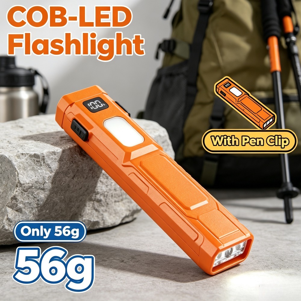 Outdoor Lighting Setup - COB LED EDC Taschenlampe mit Stiftclip,