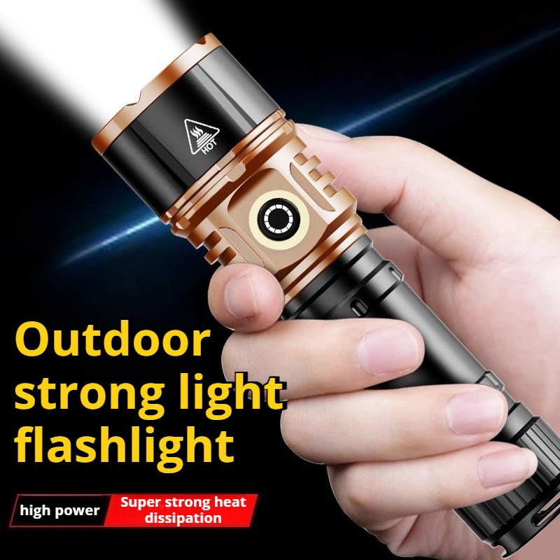 Outdoor Lighting Types - Starke LED-Taschenlampe mit Hoher Leistung, Typ-C-Ladung,