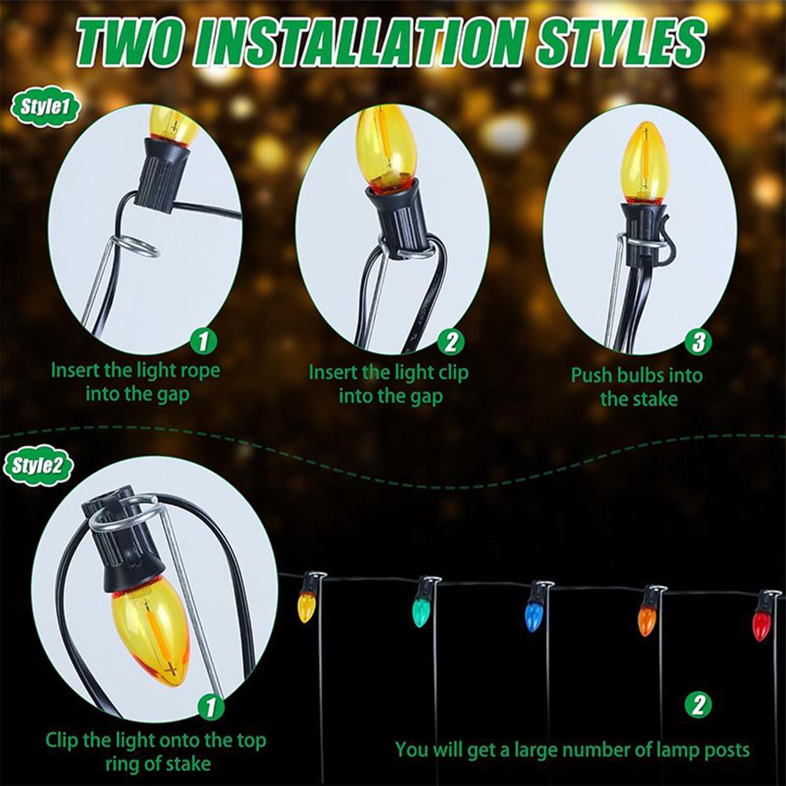 Outdoor Lighting Ground - Weihnachtslichtpfähle, 30,5 cm, Rasen, Boden, Außendekoration,