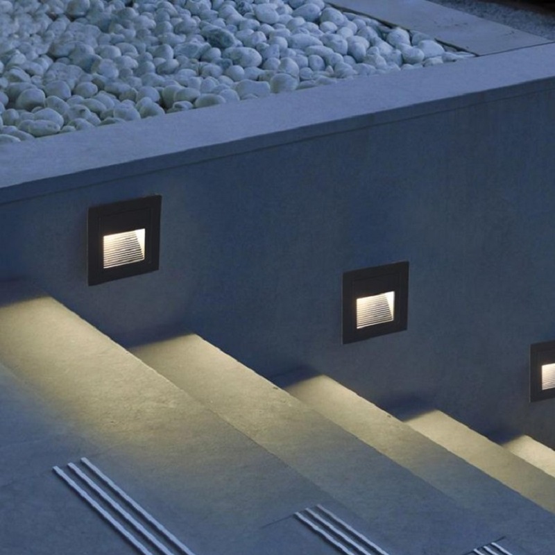 Outdoor Lighting Lux - LED-Terrassenstufenleuchte 15 LEDs IP65 Wasserdichte Bodeneinbauleuchte