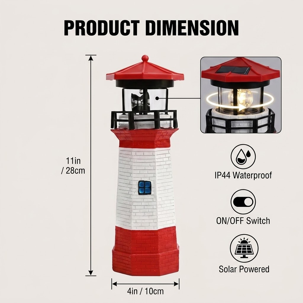 Solarbetriebener Rot-Weißer Le – Outdoor Lighting Beacon Bewertung und Preis