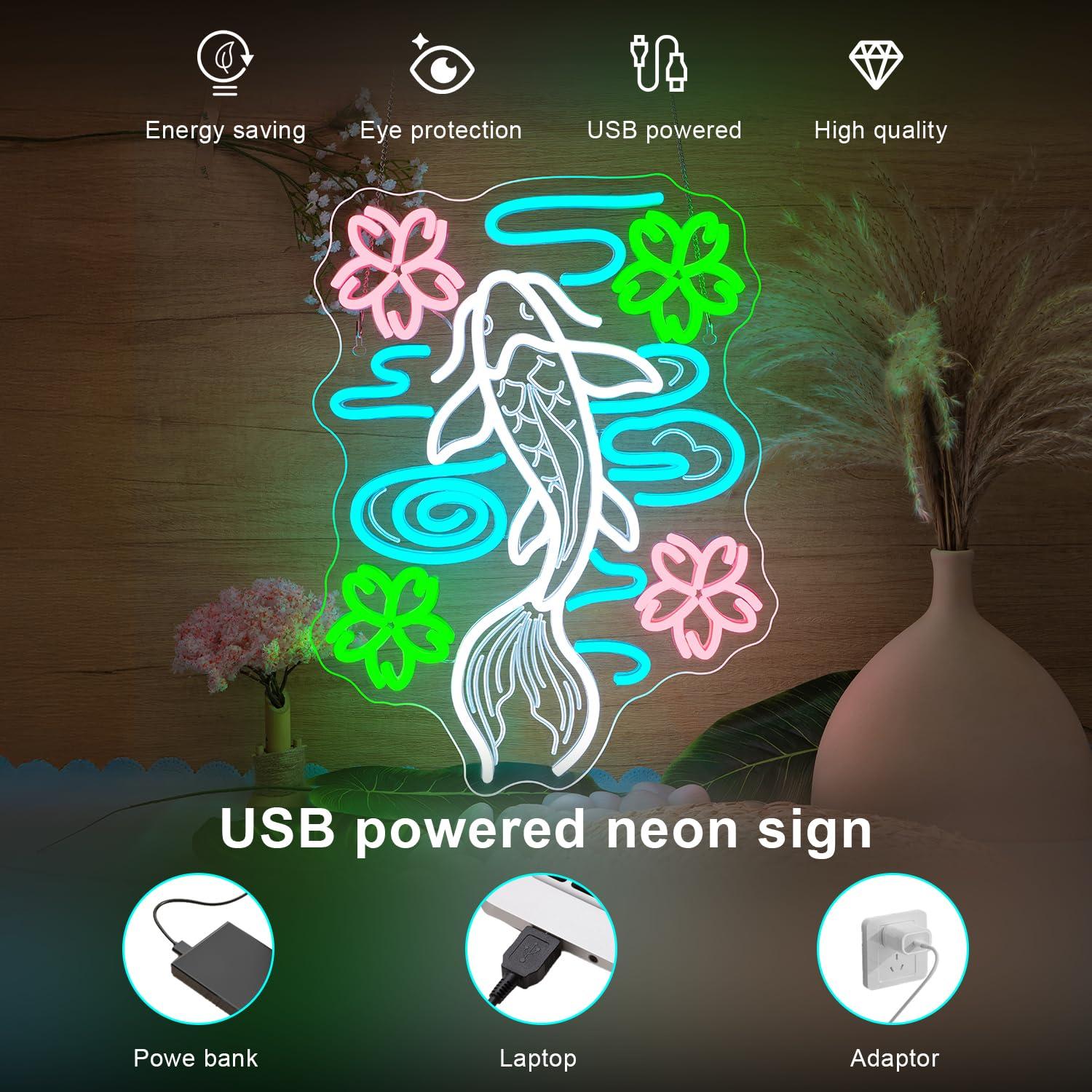 Koi-Fisch-Neonschild, USB-dimm – Outdoor Lighting Restaurant Bewertung und Preis